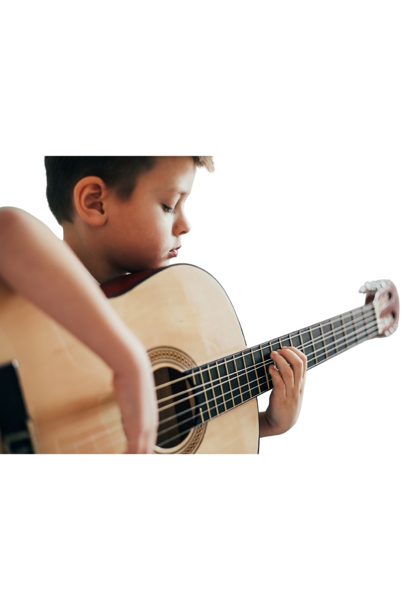 Guitar student at Avviare Music Academy.